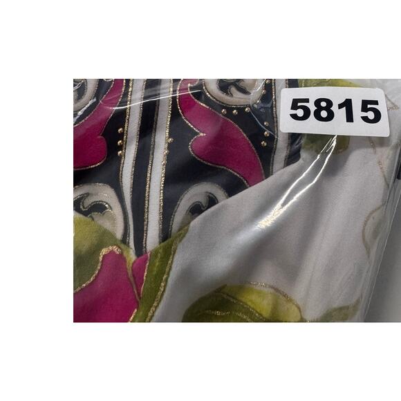 JM Collection Large V Neck Blouse 3/4 Sleeve Polyester Spandex Pink Black Green - Picture 7 of 7